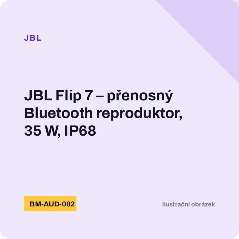 JBL Flip 7 – přenosný Bluetooth reproduktor, 35 W, IP68