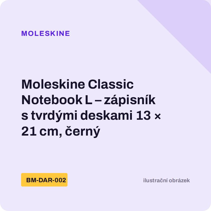 Moleskine Classic Notebook L – zápisník s tvrdými deskami 13 × 21 cm, černý