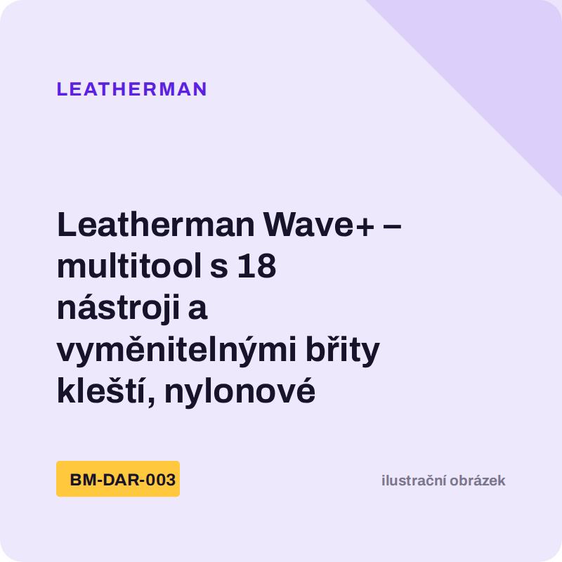 Leatherman Wave+ – multitool s 18 nástroji a vyměnitelnými břity kleští, nylonové pouzdro