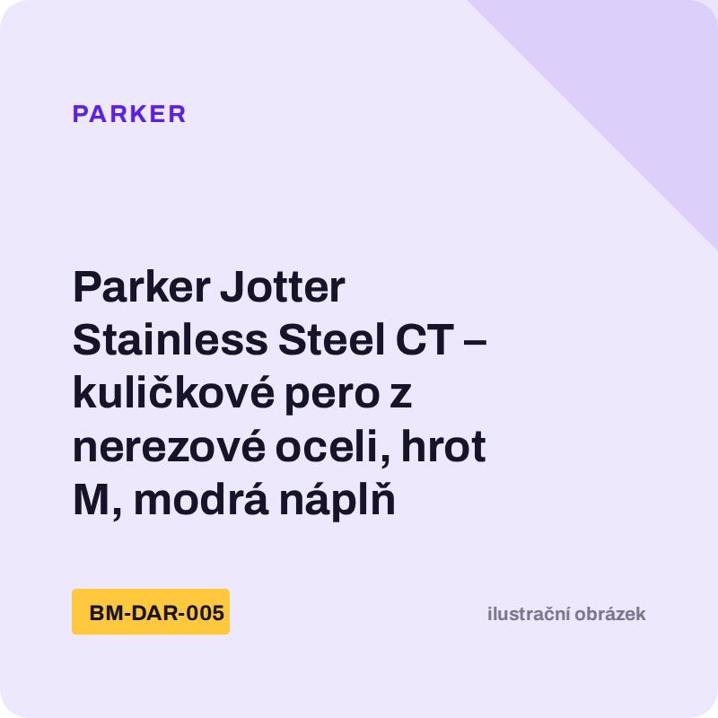 Parker Jotter Stainless Steel CT – kuličkové pero z nerezové oceli, hrot M, modrá náplň