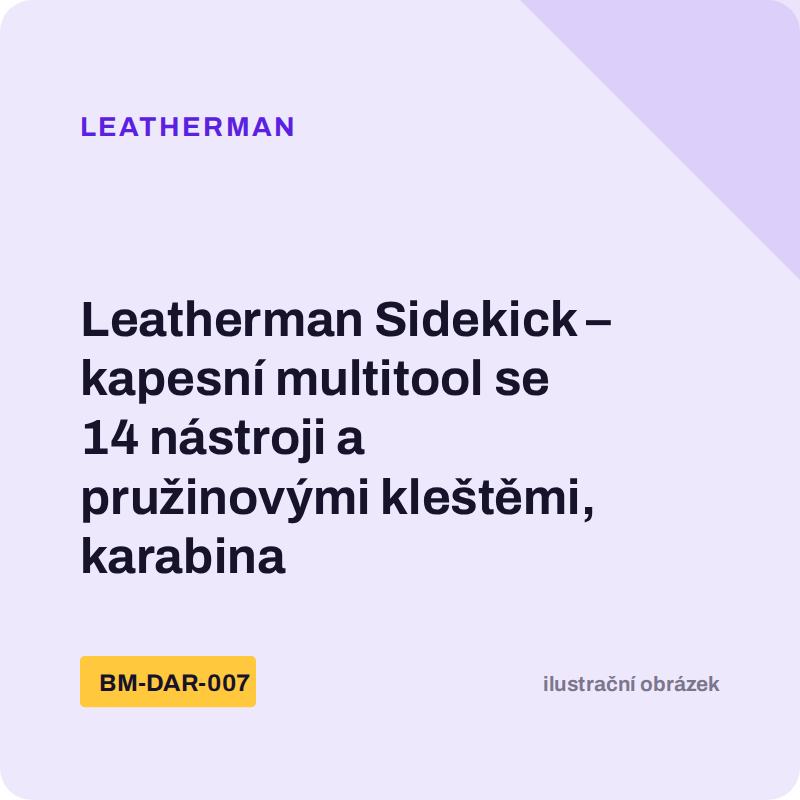 Leatherman Sidekick – kapesní multitool se 14 nástroji a pružinovými kleštěmi, karabina