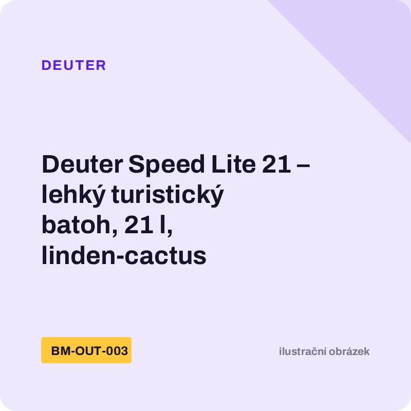 Deuter Speed Lite 21 – lehký turistický batoh, 21 l, linden-cactus