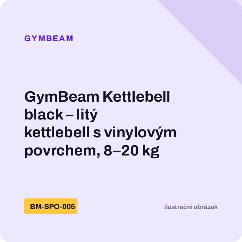 GymBeam Kettlebell black – litý kettlebell s vinylovým povrchem, 8–20 kg